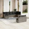 Image de Salon de jardin modulable Vidaxl resine tressee gris 9 pieces x 62 x 69 9 personnes