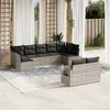 Image de vidaXL Salon de Jardin avec Coussins 9 pcs, Canapés de Terrasse, Ensemble de Meubles de Patio, Mobilier d'Extérieur, Gris 3252959