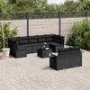 Image de vidaXL Salon de Jardin avec Coussins 14 pcs, Canapés de Patio, Ensemble de Meubles, Mobilier de Terrasse Extérieur, Noir 3223899