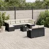 Image de vidaXL Salon de Jardin avec Coussins 10 pcs, Canapés de Terrasse, Ensemble de Meubles de Patio, Mobilier d'Extérieur, Noir 3252963