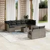 Image de vidaXL Salon de Jardin avec Coussins 10 pcs, Canapés de Terrasse, Ensemble de Meubles de Patio, Mobilier d'Extérieur, Gris 3252967