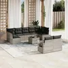 Image de vidaXL Salon de Jardin avec Coussins 10 pcs, Canapés de Terrasse, Ensemble de Meubles de Patio, Mobilier d'Extérieur, Gris 3252969