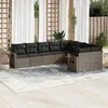 Image de vidaXL Salon de Jardin avec Coussins 9 pcs, Canapés de Terrasse, Ensemble de Meubles de Patio, Mobilier d'Extérieur, Gris 3252977