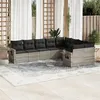 Image de vidaXL Salon de Jardin avec Coussins 9 pcs, Canapés de Terrasse, Ensemble de Meubles de Patio, Mobilier d'Extérieur, Gris 3252979