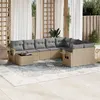 Image de Salon de jardin modulable vidaxl resine tressee 10 pieces beige 55 x 62 x 69 cm