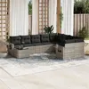 Image de vidaXL Salon de Jardin avec Coussins 10 pcs, Canapés de Terrasse, Ensemble de Meubles de Patio, Mobilier d'Extérieur, Gris 3252999
