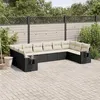 Image de Resine tressee Vidaxl 10 personnes noir salon de jardin modulable 62 x 55 x 69 10 pieces