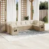 Image de Salon de jardin modulable Vidaxl resine tressee beige 10 pieces x 62 x 69 10 personnes