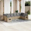 Image de vidaXL Salon de Jardin avec Coussins 10 pcs, Canapés de Terrasse, Ensemble de Meubles de Patio, Mobilier d'Extérieur, Beige 3253006