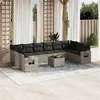Image de Salon de jardin modulable Vidaxl resine tressee gris 11 pieces x 62 x 69
