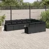 Image de Salon de jardin modulable Vidaxl resine tressee noir 10 pieces x 62 x 69 10 personnes