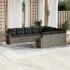 Image de vidaXL Salon de Jardin avec Coussins 10 pcs, Canapés de Terrasse, Ensemble de Meubles de Patio, Mobilier d'Extérieur, Gris 3253027