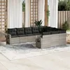 Image de vidaXL Salon de Jardin avec Coussins 10 pcs, Canapés de Terrasse, Ensemble de Meubles de Patio, Mobilier d'Extérieur, Gris 3253029