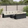 Image de vidaXL Salon de Jardin avec Coussins 11 pcs, Canapés de Terrasse, Ensemble de Meubles de Patio, Mobilier d'Extérieur, Noir 3253033