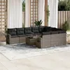 Image de vidaXL Salon de Jardin avec Coussins 11 pcs, Canapés de Terrasse, Ensemble de Meubles de Patio, Mobilier d'Extérieur, Noir 3225517
