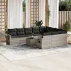 Image de vidaXL Salon de Jardin avec Coussins 11 pcs, Canapés de Terrasse, Ensemble de Meubles de Patio, Mobilier d'Extérieur, Gris 3253039