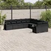 Image de vidaXL Salon de Jardin avec Coussins 10 pcs, Canapés de Terrasse, Ensemble de Meubles de Patio, Mobilier d'Extérieur, Noir 3253042