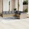 Image de vidaXL Salon de Jardin avec Coussins 10 pcs, Canapés de Terrasse, Ensemble de Meubles de Patio, Mobilier d'Extérieur, Beige 3253046