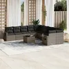 Image de vidaXL Salon de Jardin avec Coussins 12 pcs, Canapés de Terrasse, Ensemble de Meubles de Patio, Mobilier d'Extérieur, Gris 3256978