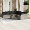 Image de vidaXL Salon de Jardin avec Coussins 11 pcs, Canapés de Terrasse, Ensemble de Meubles de Patio, Mobilier d'Extérieur, Gris 3253059