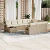 Image de vidaXL Salon de Jardin avec Coussins 11 pcs, Canapés de Terrasse, Ensemble de Meubles de Patio, Mobilier d'Extérieur, Beige 3253065