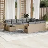 Image de Salon de jardin modulable vidaxl beige 11 pieces 10 personnes 62 x 55 x 69 cm resine tressee