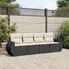 Image de 4 pieces Vidaxl salon de jardin modulable resine tressee noir x 250 x 69 4 personnes