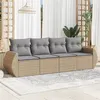 Image de Salon de jardin modulable Vidaxl resine tressee beige 4 pieces x 250 x 69 4 personnes