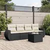 Image de Salon de jardin modulable Vidaxl noir 4 personnes resine tressee 55.0 x 55 x 37 cm 5 pieces