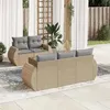 Image de Salon de jardin modulable Vidaxl resine tressee beige 6 pieces x 140 x 69 5 personnes