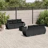 Image de Salon de jardin modulable Vidaxl resine tressee noir 7 pieces x 195 x 69 6 personnes