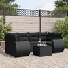 Image de vidaXL Salon de Jardin avec Coussins 7 pcs, Canapés de Terrasse, Ensemble de Meubles de Patio, Mobilier d'Extérieur, Noir 3253452