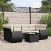 Image de vidaXL Salon de Jardin avec Coussins 7 pcs, Canapés de Terrasse, Ensemble de Meubles de Patio, Mobilier d'Extérieur, Noir 3253453