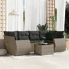 Image de vidaXL Salon de Jardin avec Coussins 7 pcs, Canapés de Terrasse, Ensemble de Meubles de Patio, Mobilier d'Extérieur, Gris 3253457