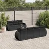 Image de vidaXL Salon de Jardin avec Coussins 8 pcs, Canapés de Terrasse, Ensemble de Meubles de Patio, Mobilier d'Extérieur, Noir 3253462