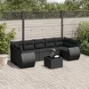Image de vidaXL Salon de Jardin avec Coussins 8 pcs, Canapés de Terrasse, Ensemble de Meubles de Patio, Mobilier d'Extérieur, Noir 3253472
