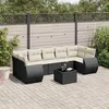 Image de vidaXL Salon de Jardin avec Coussins 8 pcs, Canapés de Terrasse, Ensemble de Meubles de Patio, Mobilier d'Extérieur, Noir 3253473