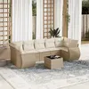 Image de Salon de jardin Vidaxl rotin beige 8 pieces x 71 x 69