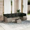 Image de vidaXL Salon de Jardin avec Coussins 8 pcs, Canapés de Terrasse, Ensemble de Meubles de Patio, Mobilier d'Extérieur, Gris 3253479