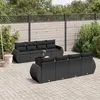 Image de vidaXL Salon de Jardin avec Coussins 9 pcs, Canapés de Terrasse, Ensemble de Meubles de Patio, Mobilier d'Extérieur, Noir 3253482