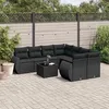 Image de vidaXL Salon de Jardin avec Coussins 9 pcs, Canapés de Terrasse, Ensemble de Meubles de Patio, Mobilier d'Extérieur, Noir 3253492