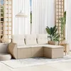 Image de Salon de jardin modulable Vidaxl resine tressee beige 4 pieces x 71 x 69 4 personnes