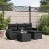 Image de Salon de jardin modulable Vidaxl resine tressee noir 5 pieces x 71 x 69 4 personnes