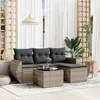 Image de Salon de jardin modulable Vidaxl resine tressee gris 5 pieces x 71 x 69 4 personnes