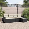 Image de Salon de jardin modulable Vidaxl resine tressee noir 5 pieces x 71 x 69 5 personnes
