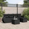 Image de Salon de jardin modulable Vidaxl resine tressee noir 6 pieces x 71 x 69 5 personnes