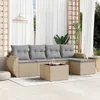 Image de Salon de jardin modulable vidaxl resine tressee beige 6 pieces 62 x 71 x 69 cm