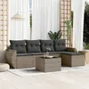Image de Salon de jardin modulable Vidaxl resine tressee gris 6 pieces x 71 x 69 5 personnes