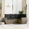 Image de vidaXL Salon de Jardin avec Coussins 4 pcs, Canapés de Terrasse, Ensemble de Meubles de Patio, Mobilier d'Extérieur, Gris 3253647
