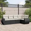 Image de vidaXL Salon de Jardin avec Coussins 5 pcs, Canapés de Terrasse, Ensemble de Meubles de Patio, Mobilier d'Extérieur, Noir 3253663